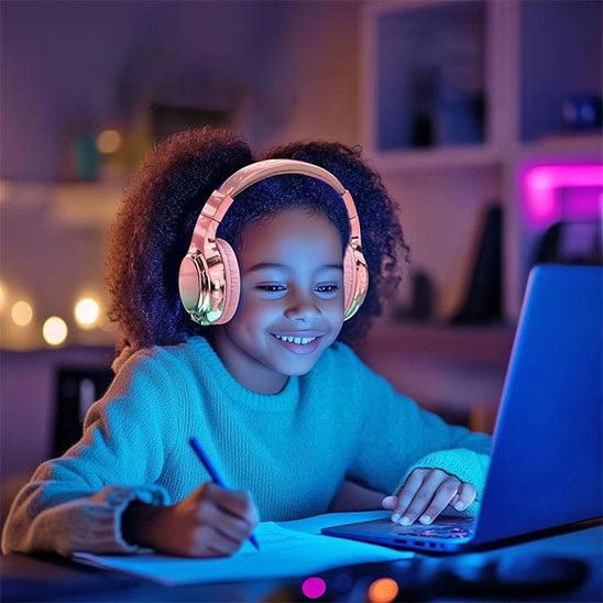 casque audio enfant rose fille