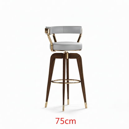 chaise de bar profil lateral gris 75cm bois 