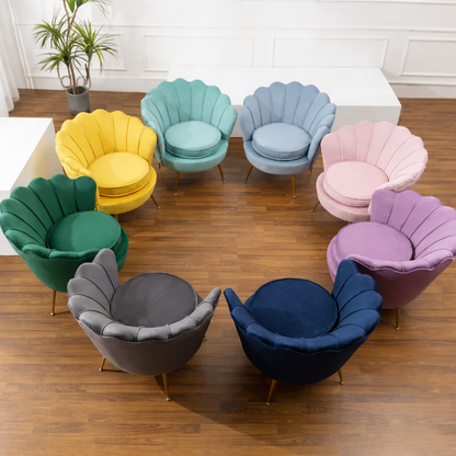 chaise-de-salon-cercle-de-fauteuils-coquille-multicolores rose