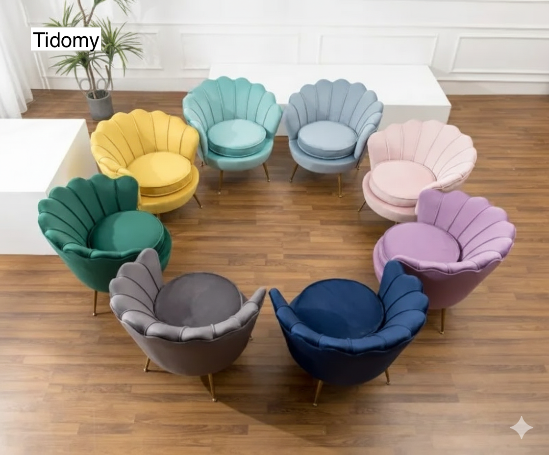 chaise de salon cercle de fauteuils coquille multicolores