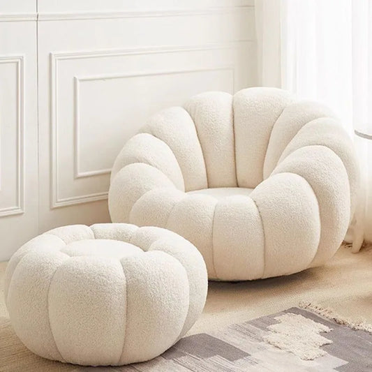 chaise de salon courbee blanche style nuage confortable