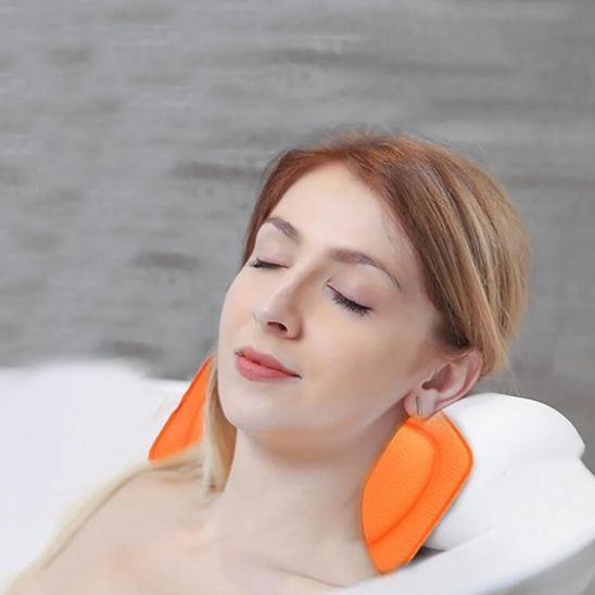 coussin de bain relaxation spa confort orange