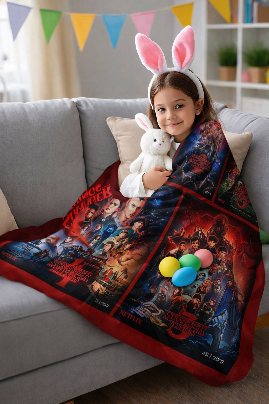 couverture polaire stranger things enfant