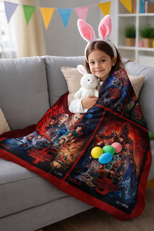 couverture polaire stranger things enfant