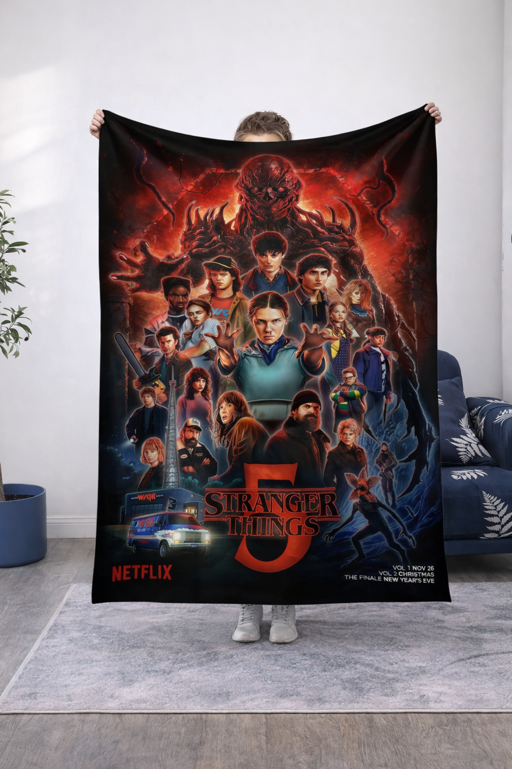 couverture stranger things moderne plaid