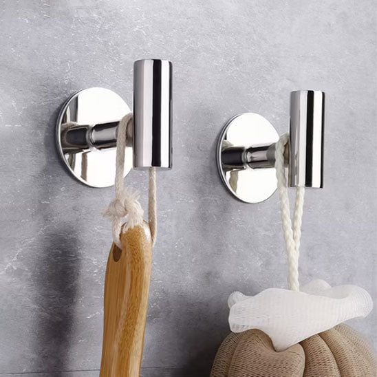 crochet mural chrome accessoires bain brosse bois eponge