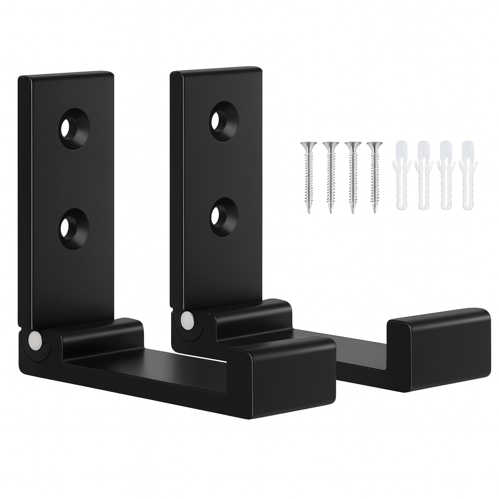 crochet mural metal noir deux crochets