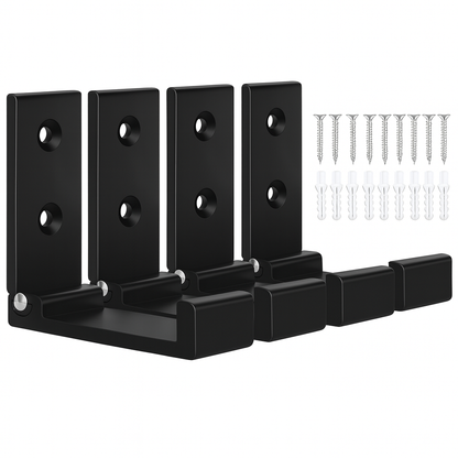 crochet mural metal noir quatre crochets