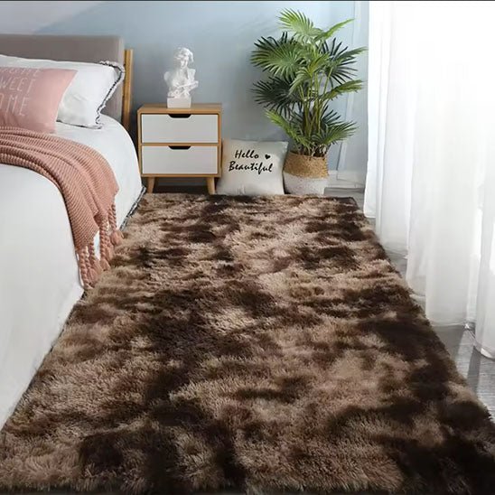descente de lit motif marbre brun chambre cosy