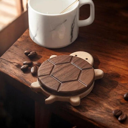 dessous de verre tortue bois tasse marbre