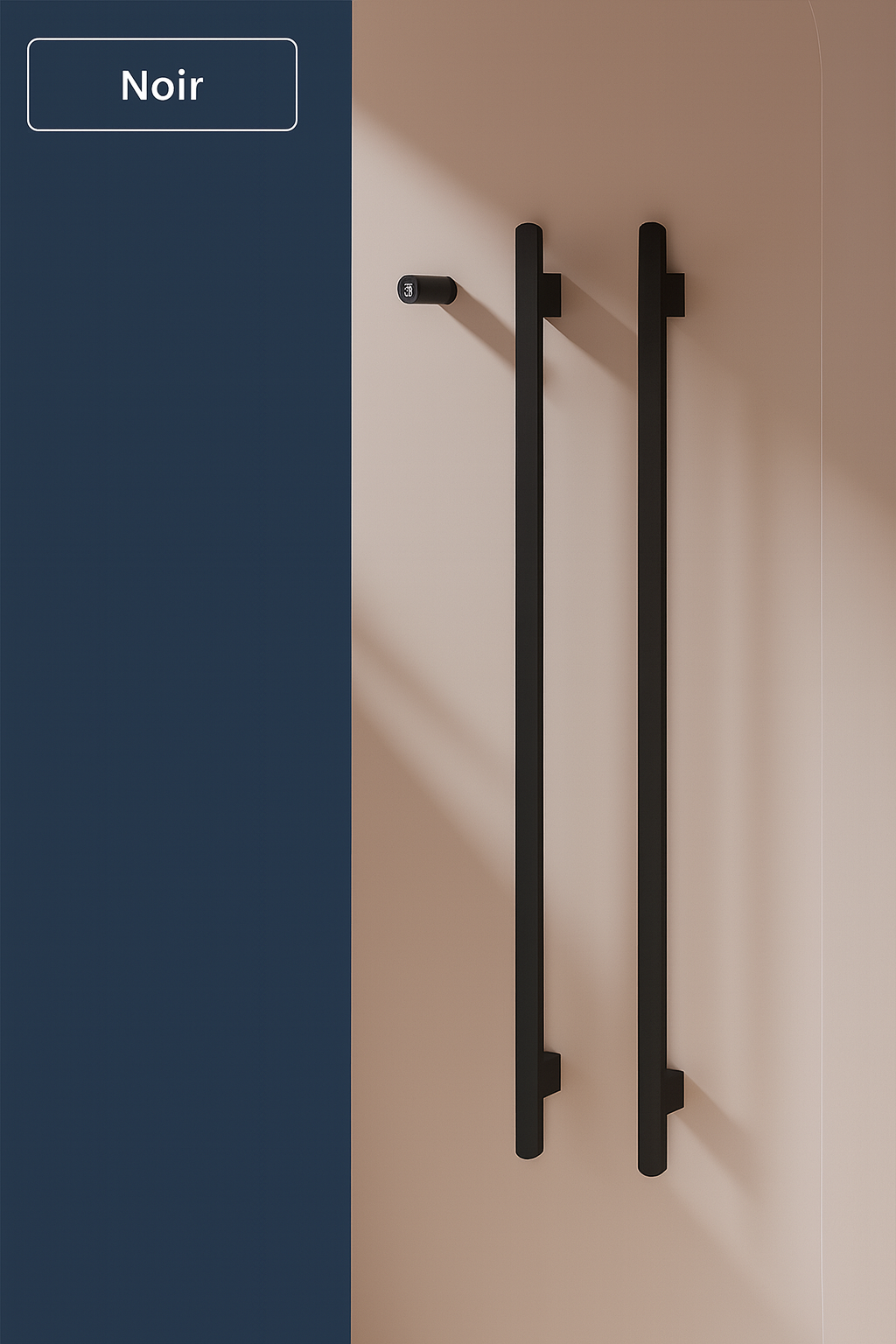 double barres noires verticales porte serviette salle de bain