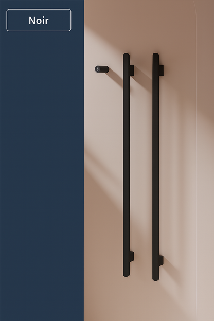 double barres noires verticales porte serviette salle de bain