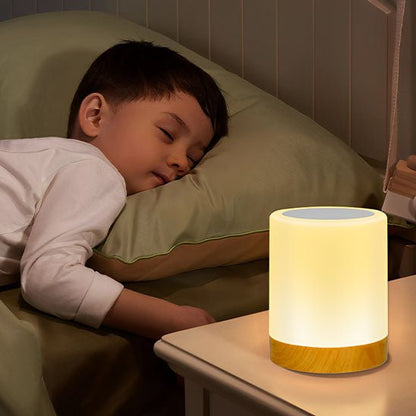 enfant dormant lampe de chevet led bois