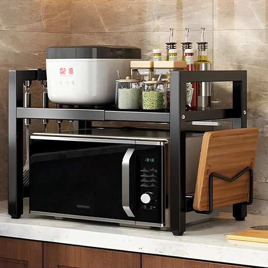 etagere cuisine double micro ondes four ustensiles