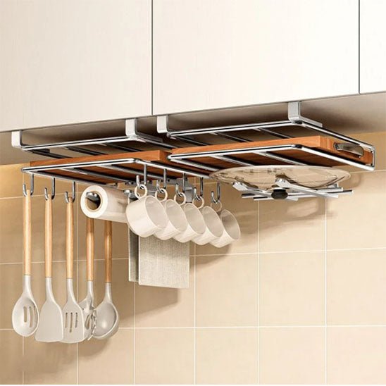 etagere cuisine mural rangement ustensiles tasses couvercle papier