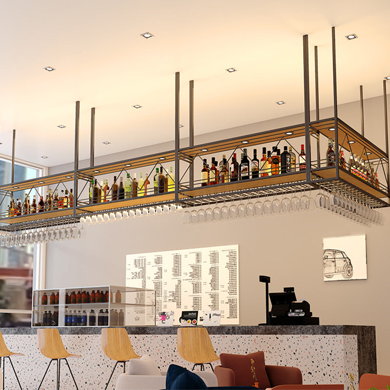 etagere de bar suspendue double niveau