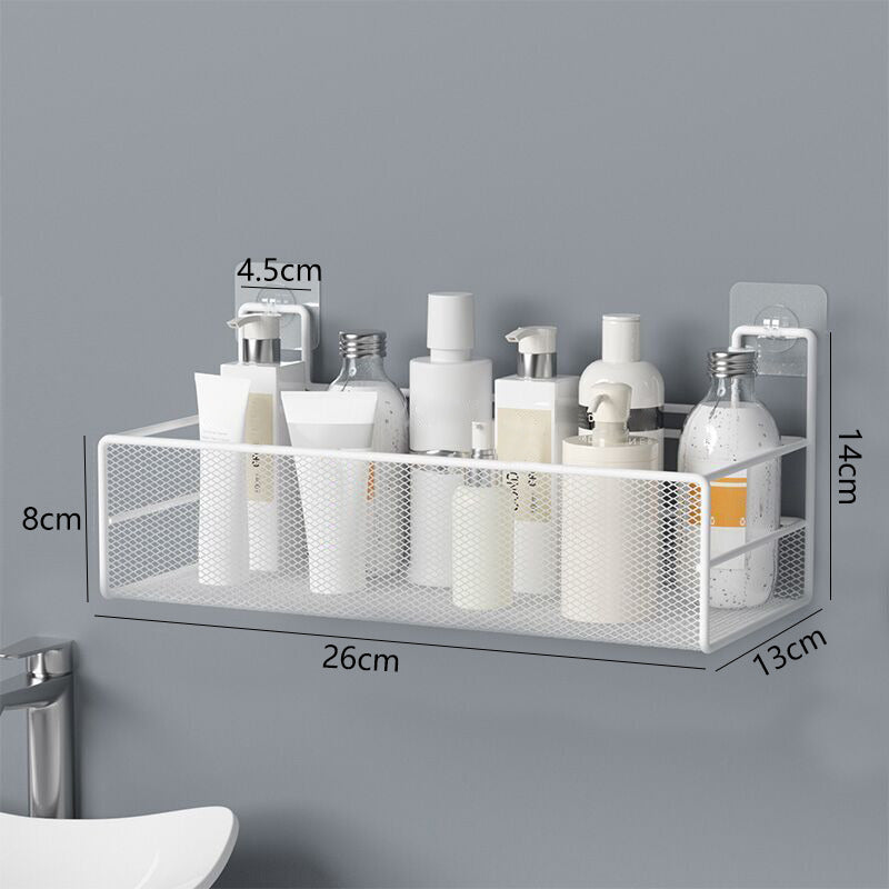 etagere salle de bain metal blanche 26 cm