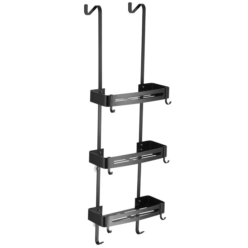etagere suspendue douche avec serviette noire