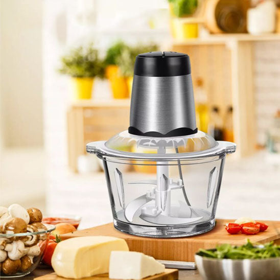 hachoir electrique inox bol verre vide cuisine