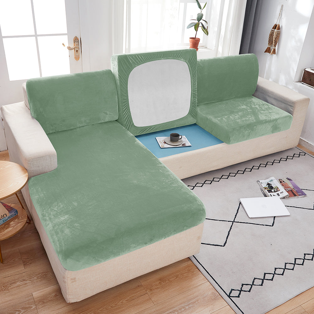 housse canape velours vert protection
