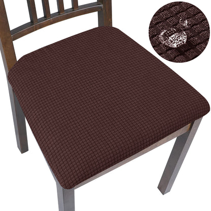 housse  chaise bois assise tissu marron