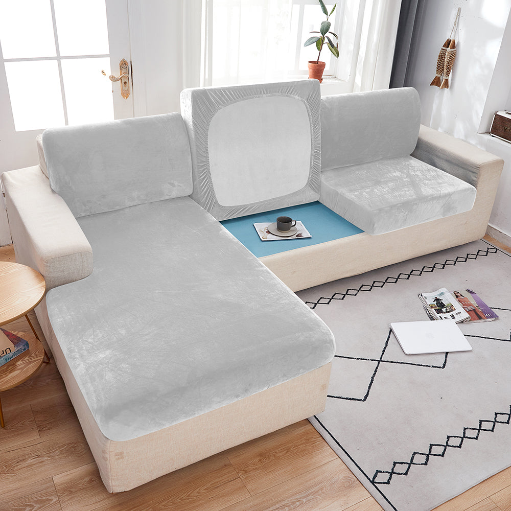 housse de canape angle velours gris