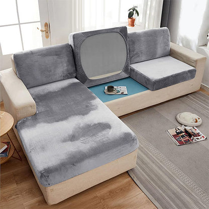 housse de canape velours gris protection