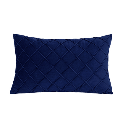 housse de coussin decoratif assortis motif losange bleue