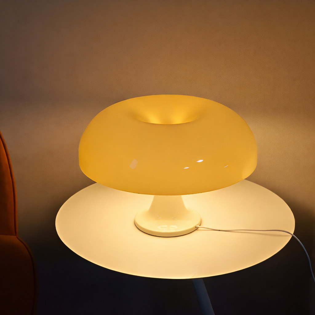 lampe champignon de chevet design moderne jaune