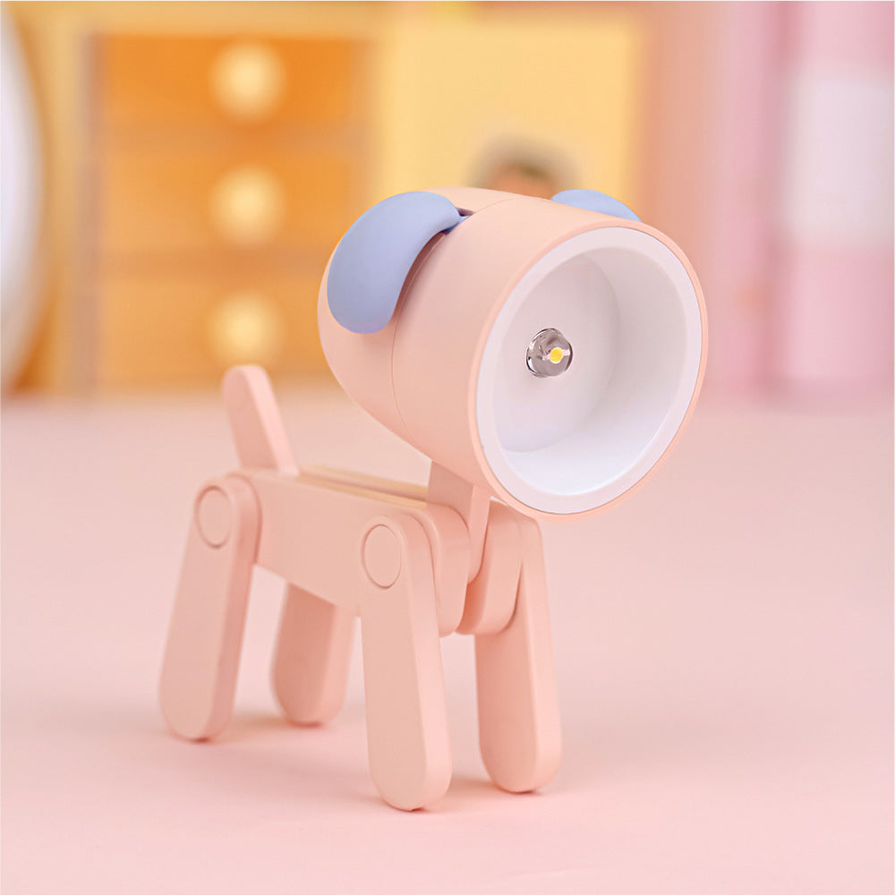 lampe de bureau clip chien lumiere led rose