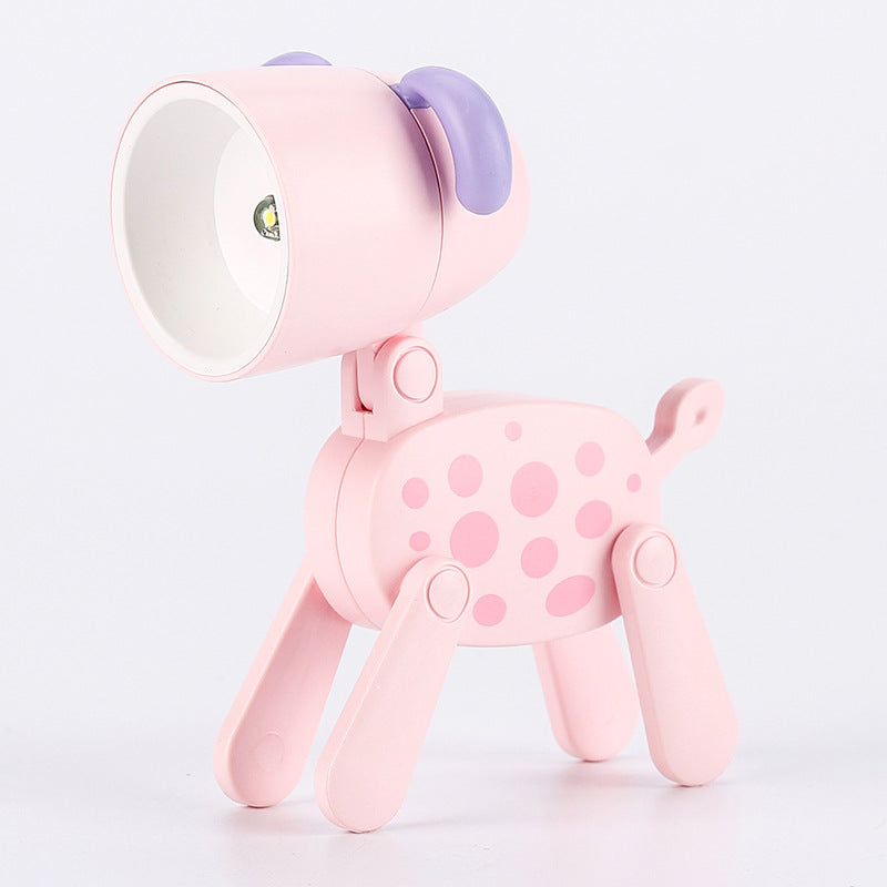 lampe de bureau clip chien modele2 lumiere led rose clair