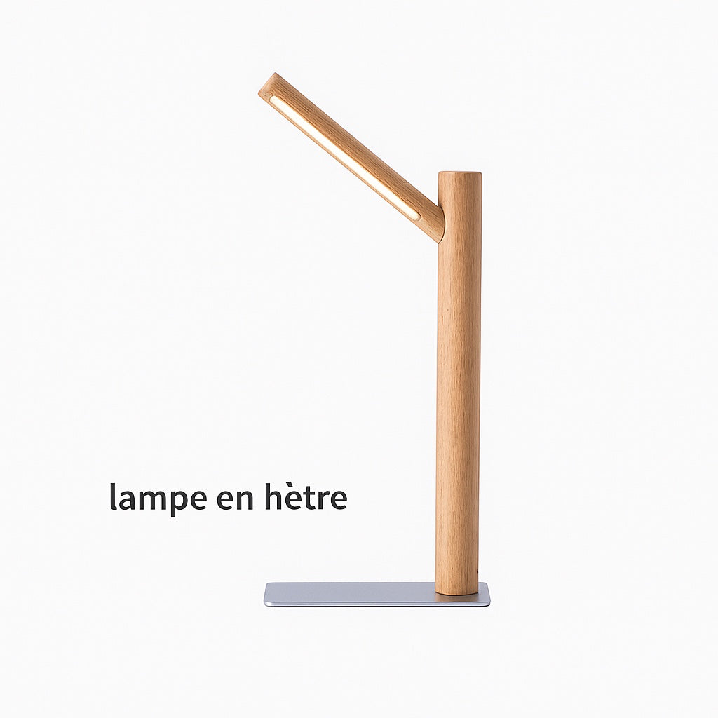 lampe de bureau hetre bras inclinable design