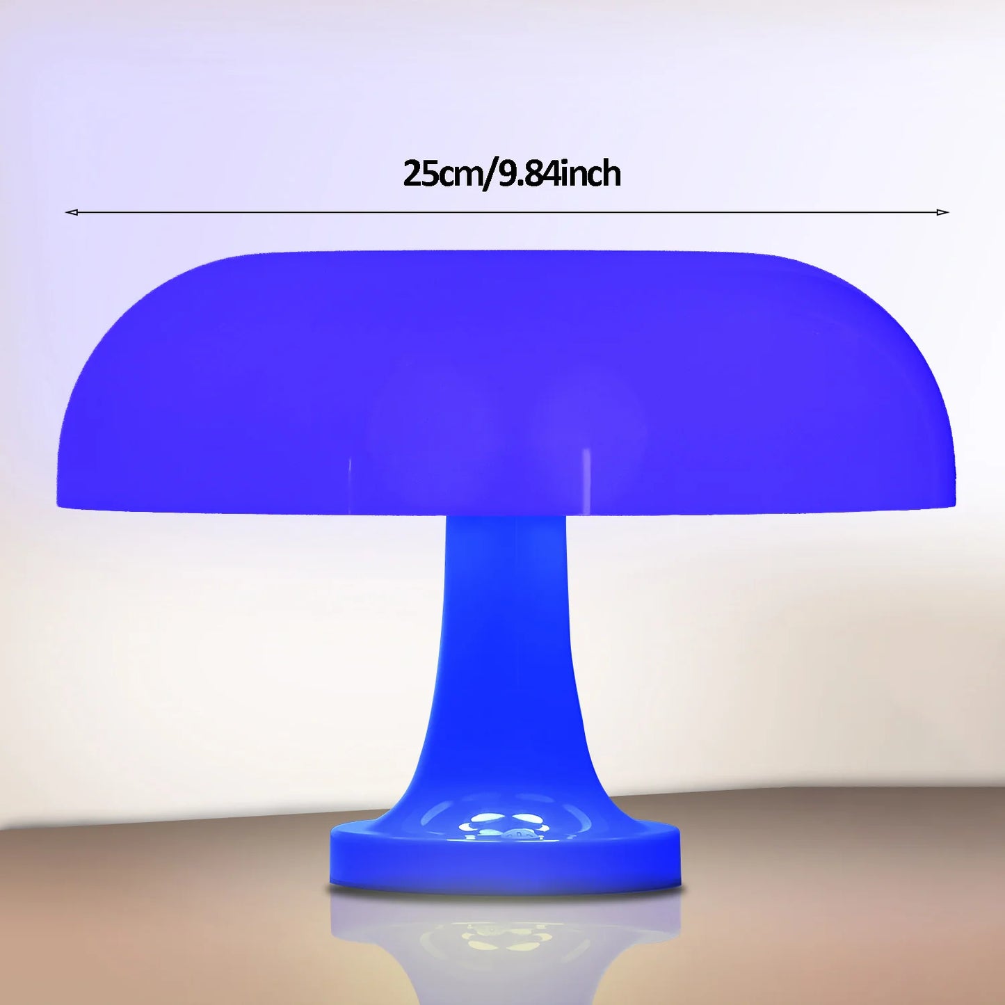 lampe de chevet champignon design rétro bleue
