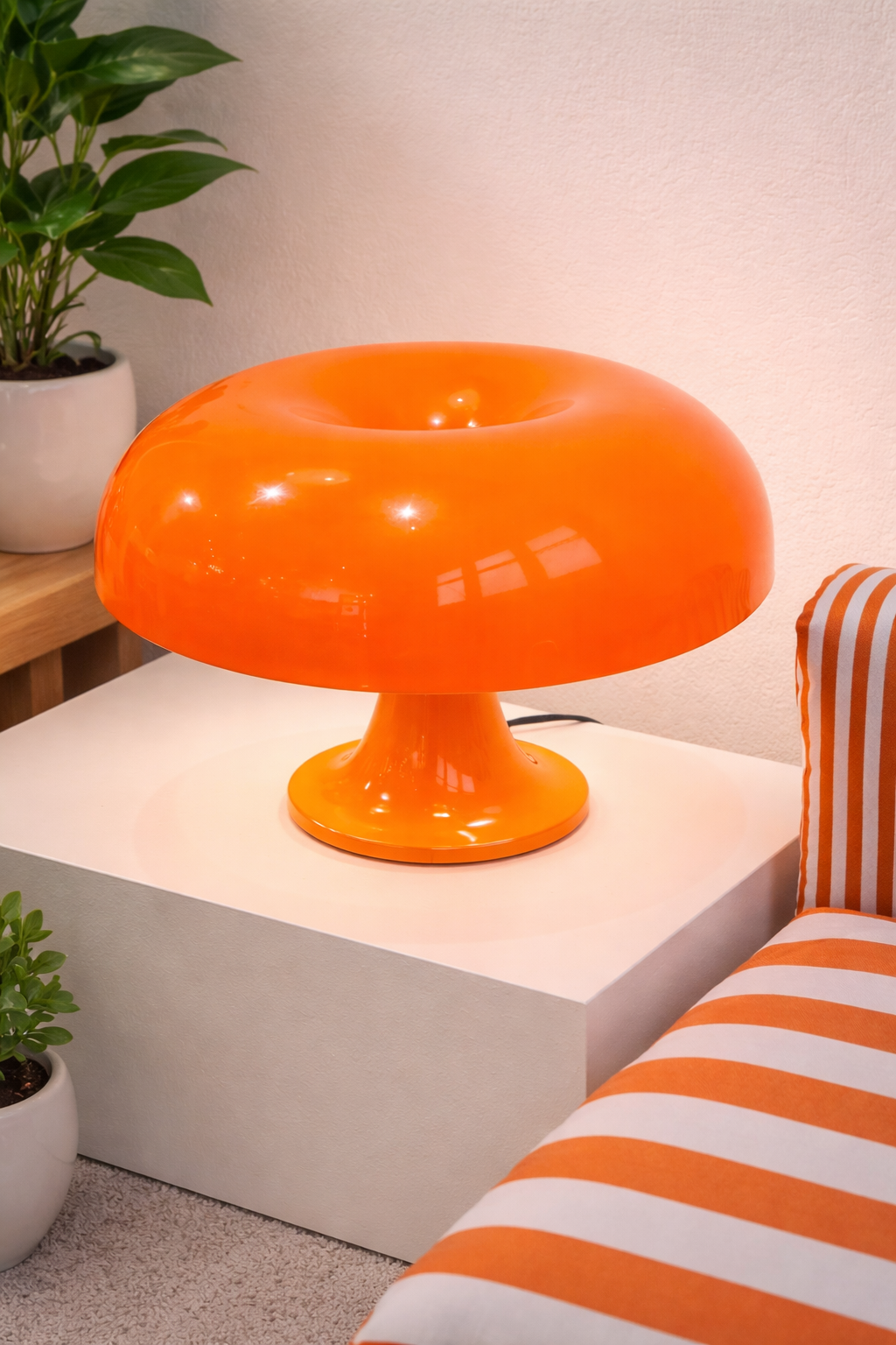 lampe de chevet champignon moderne orange design