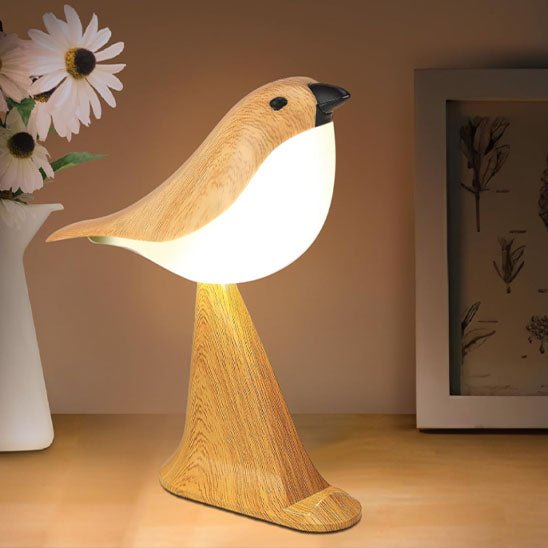 lampe de chevet design oiseau en bois