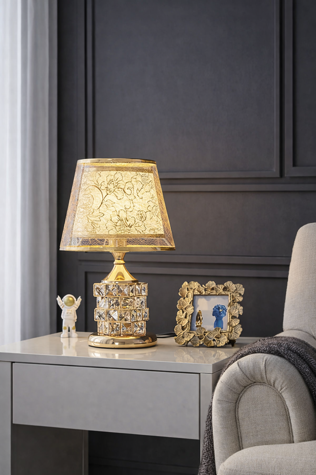 lampe de chevet doree golden elegance style elegant