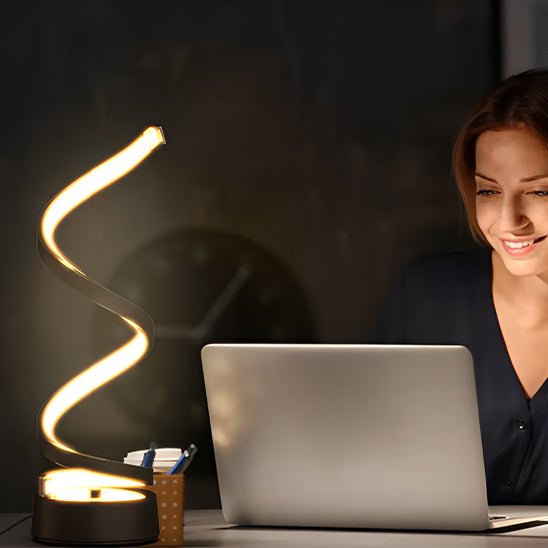 lampe de chevet led spirale eclaire bureau de nuit