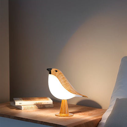 lampe de chevet oiseau design bois