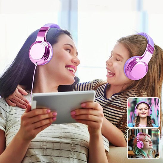 mere fille casque audio enfant rose ecoute musique