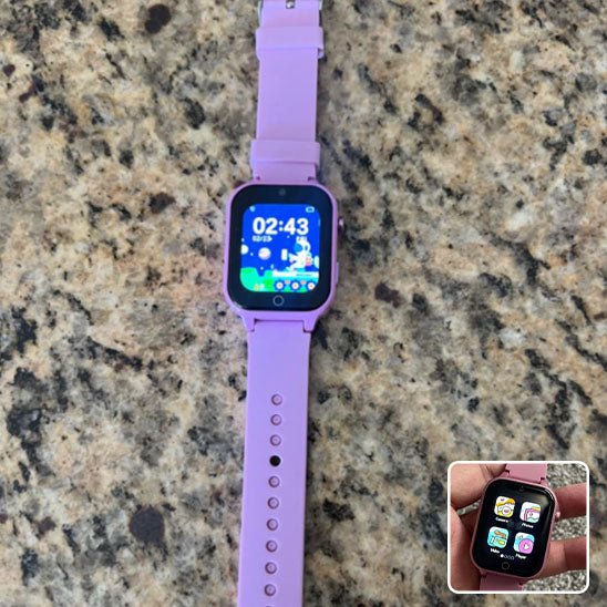 montre connectée enfant violette bracelet silicone