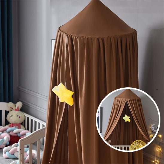 moustiquaire de lit baldaquin enfant marron decoration etoile