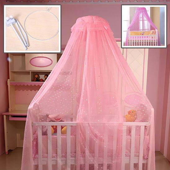 moustiquaire de lit bebe rose brillante
