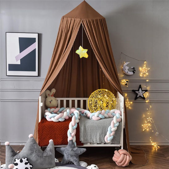 moustiquaire de lit enfant baldaquin chambre marron 