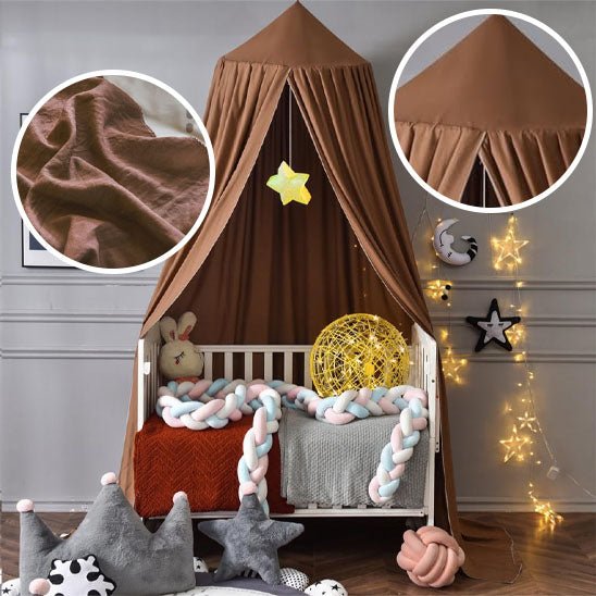 moustiquaire de lit enfant baldaquin marron chambre