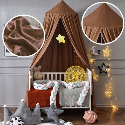 moustiquaire de lit enfant baldaquin marron chambre