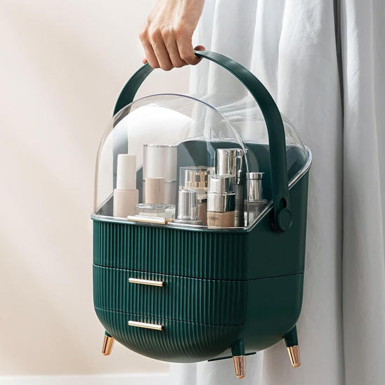 organisateur de maquillage design avec couvercle translucide