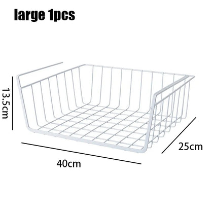 panier de rangement sous etagere placard blanc 40