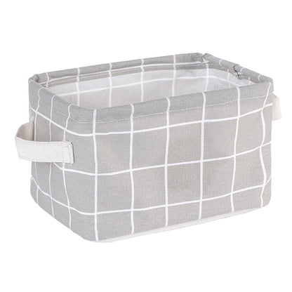 panier de rangement tissu carreaux motifs gris