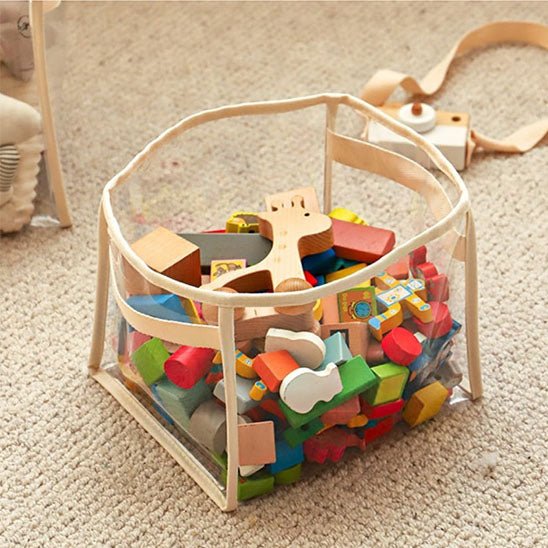 panier de rangement transparent blocs jouets enfants