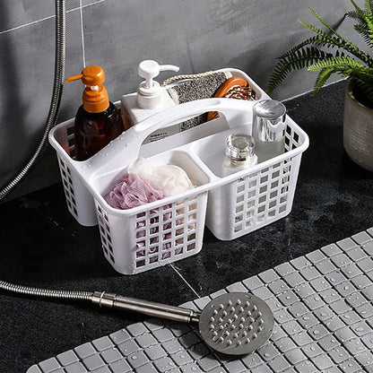 panier rangement salle de bain blanc plastique pour accessoires de douche
